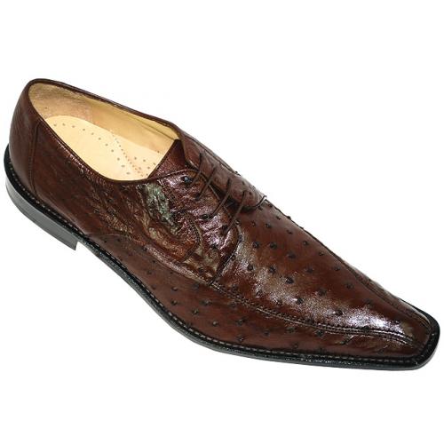 Belvedere "Monza" Dark Taupe All-Over Genuine Ostrich Quill Shoes